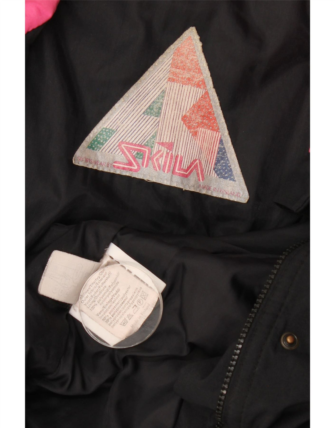 Skila Womens Oversized Windbreaker Jacket EU 36 Small Black Colourblock
