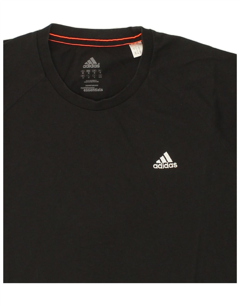 ADIDAS Mens T-Shirt Top Medium Black Cotton Vintage Adidas and Second-Hand Adidas from Messina Hembry 