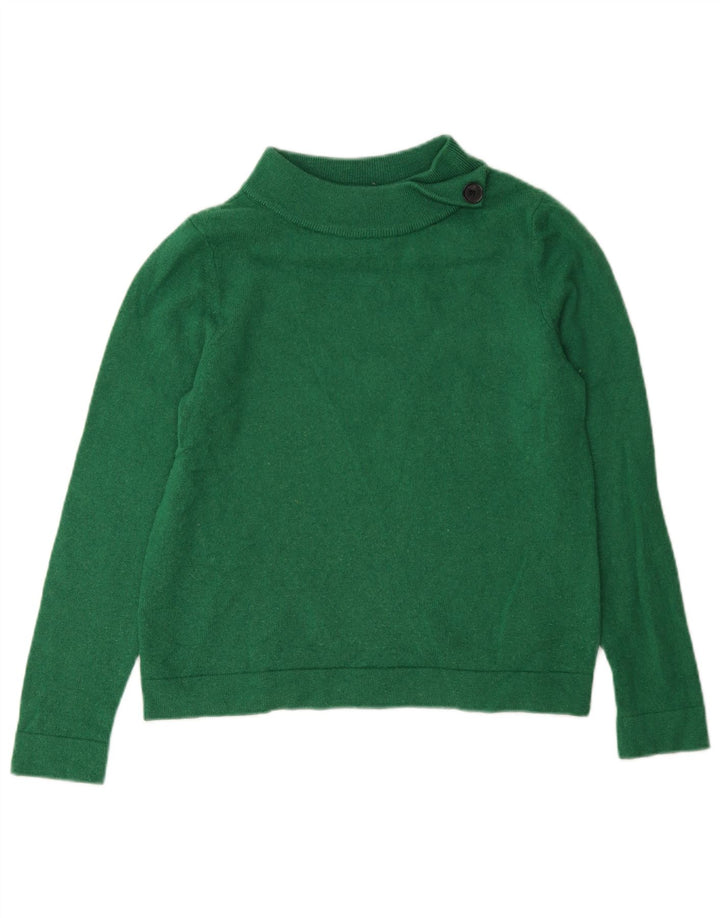 Hobbs Womens Turtle Neck Jumper Sweater UK 14 Medium Green Wool