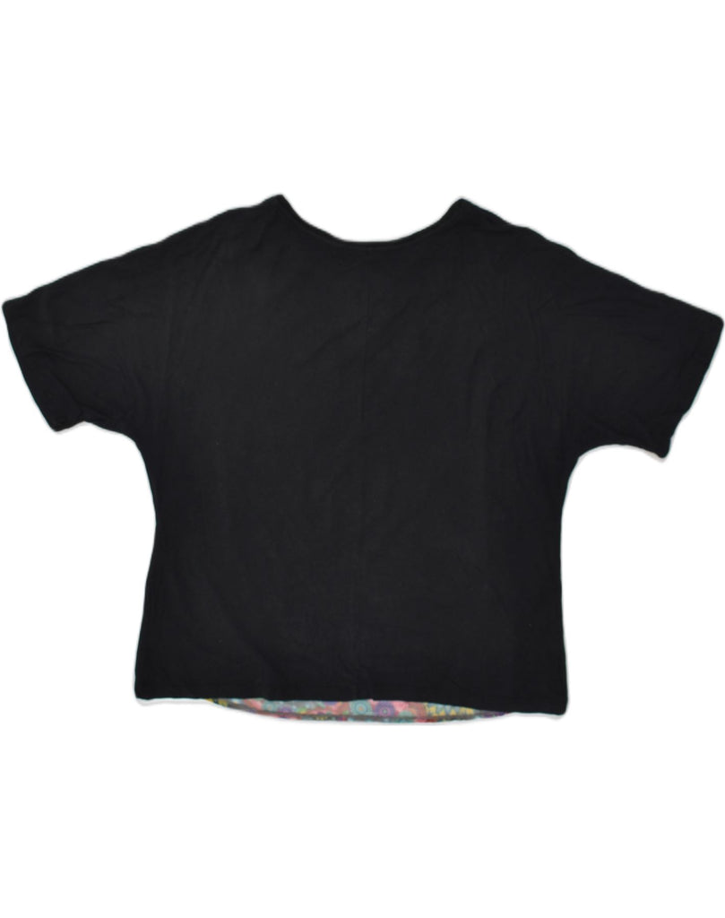 DESIGUAL Womens Graphic Blouse Top UK 10 Small Black | Vintage Desigual | Thrift | Second-Hand Desigual | Used Clothing | Messina Hembry 