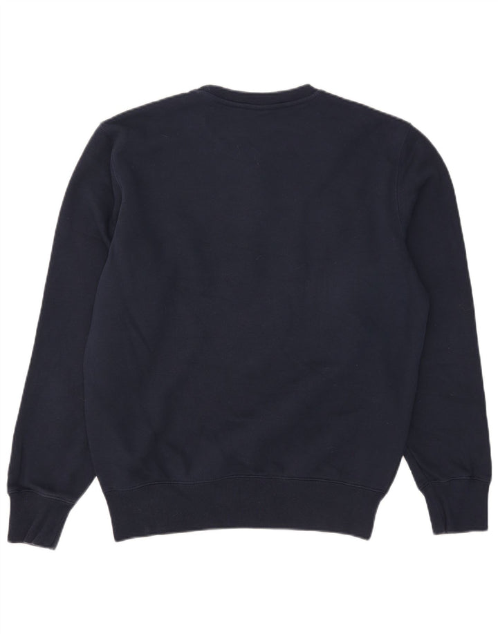 Champion Womens Graphic Sweatshirt Jumper UK 14 Medium Navy Blue Cotton