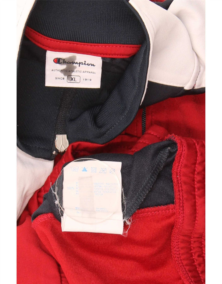 Champion Mens Tracksuit Top Jacket XL Red Colourblock Polyester