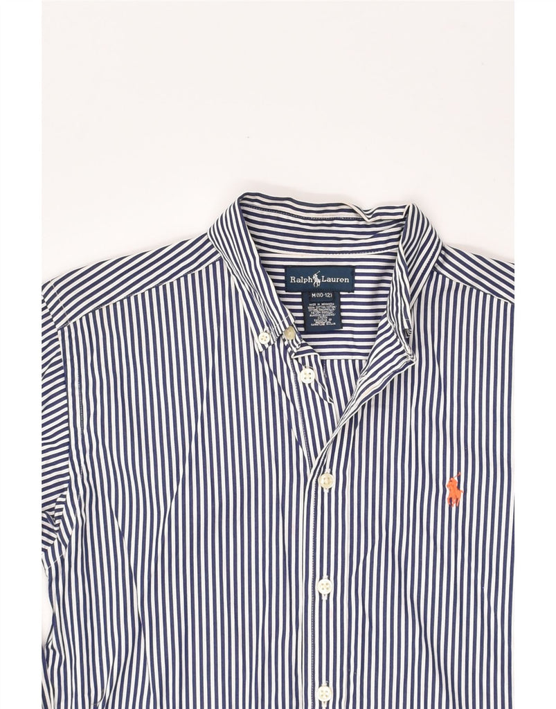 RALPH LAUREN Boys Shirt 10-11 Years Medium Navy Blue Pinstripe Cotton | Vintage Ralph Lauren | Thrift | Second-Hand Ralph Lauren | Used Clothing | Messina Hembry 