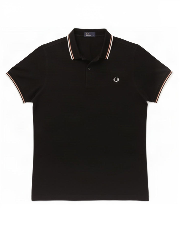 Fred Perry Mens Polo Shirt Medium Navy Blue Cotton