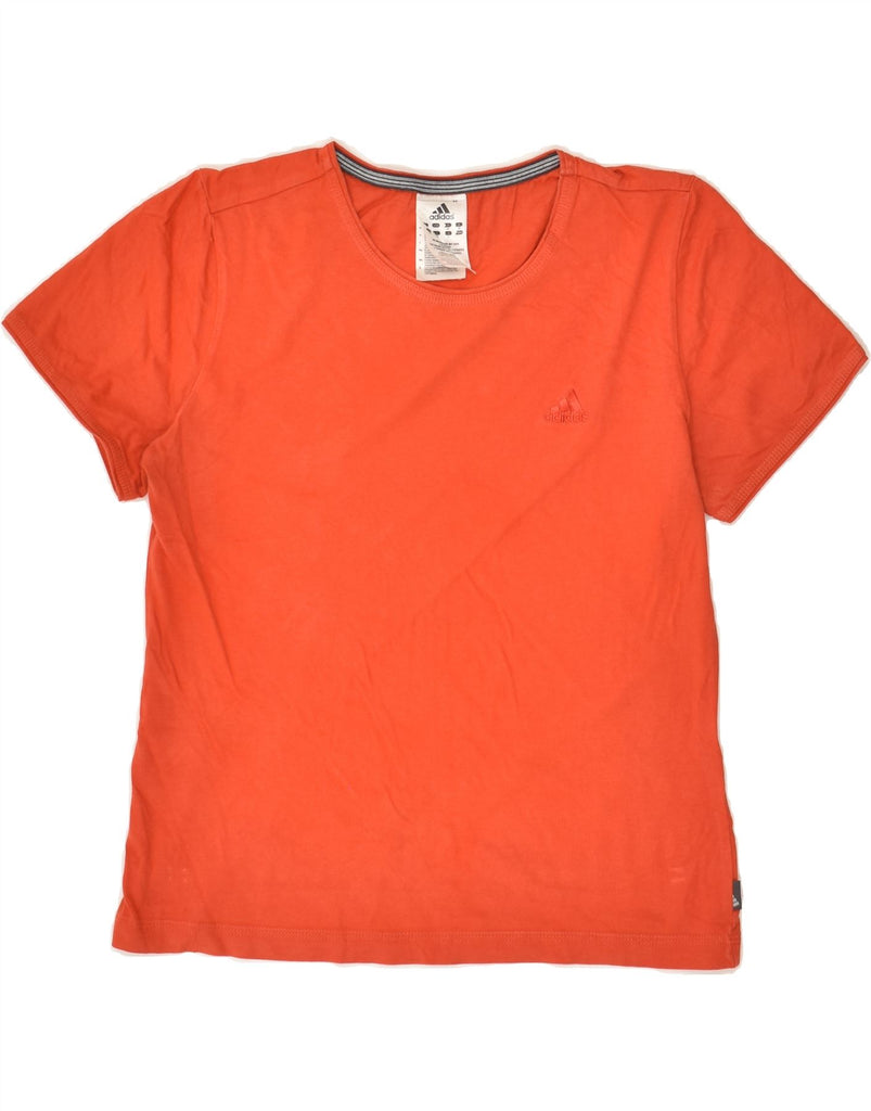 ADIDAS Womens Crop T-Shirt Top UK 12 Medium Orange Cotton | Vintage Adidas | Thrift | Second-Hand Adidas | Used Clothing | Messina Hembry 