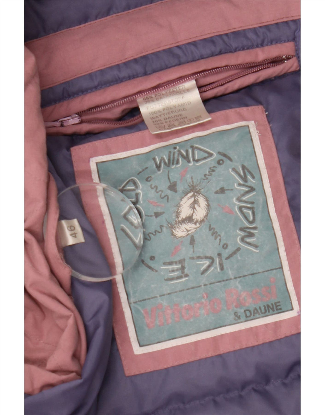 VINTAGE Womens Oversized Padded Jacket EU 46 XL Pink Polyester