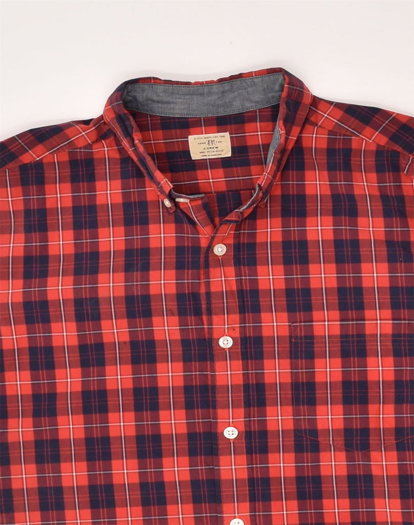 J. CREW Mens Shirt Medium Red Check Cotton | Vintage J. Crew | Thrift | Second-Hand J. Crew | Used Clothing | Messina Hembry 