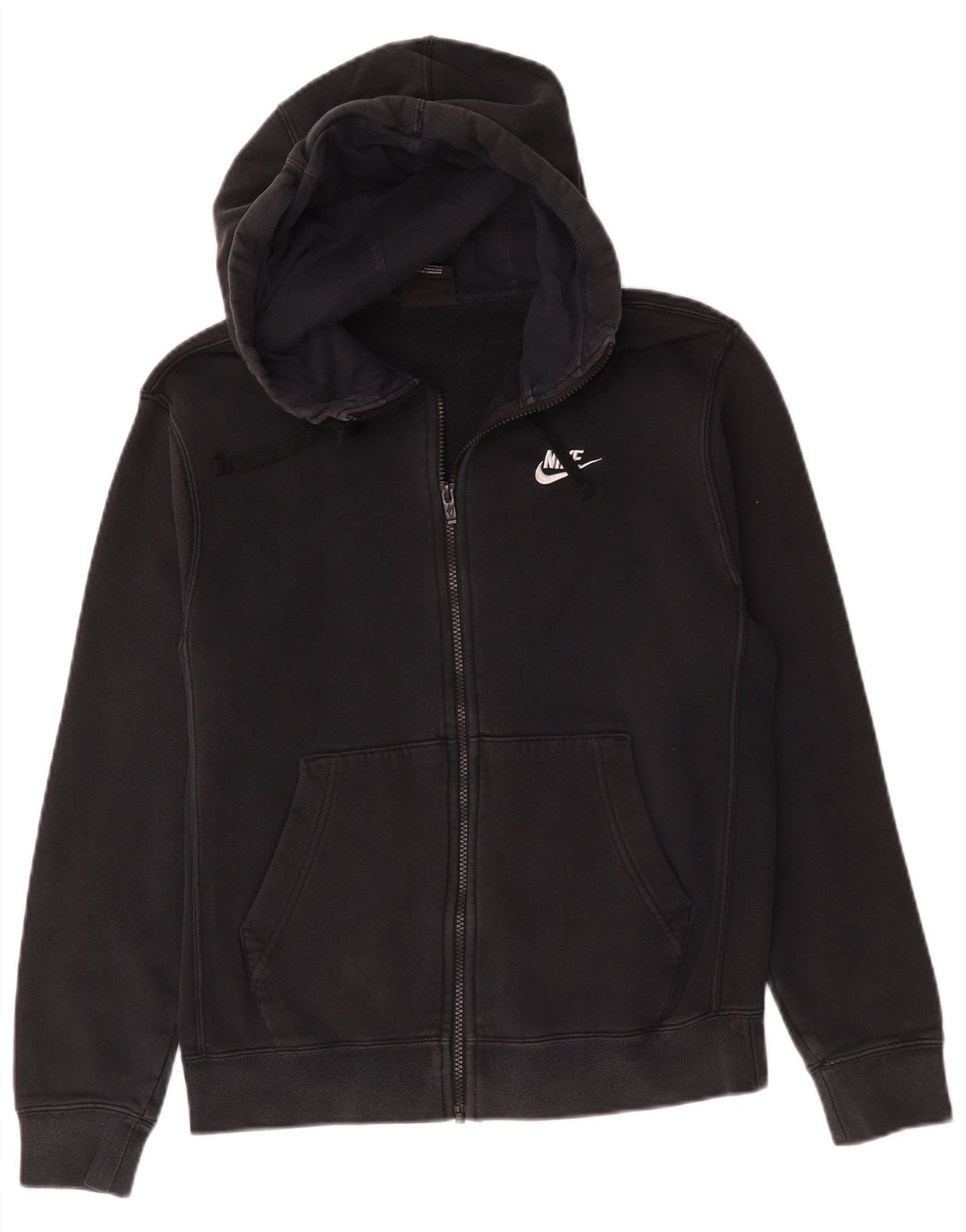 Nike Mens Zip Hoodie Sweater Small Black Cotton