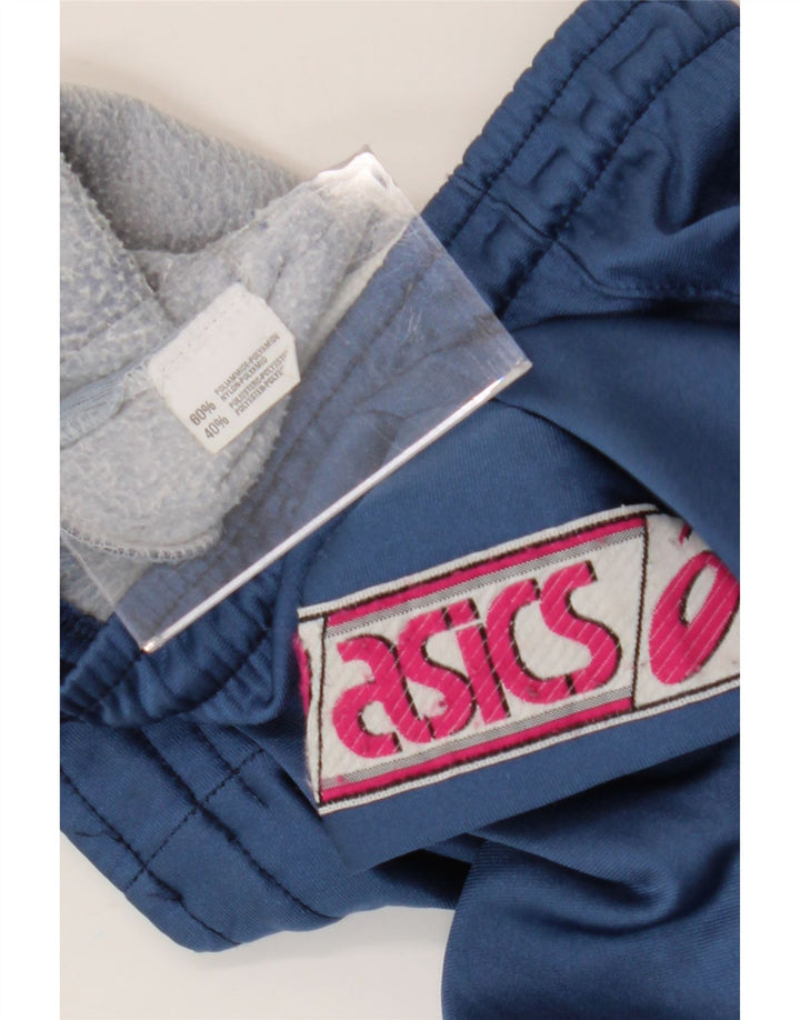 Asics Mens Graphic Tracksuit Trousers Medium Blue Colourblock Polyamide