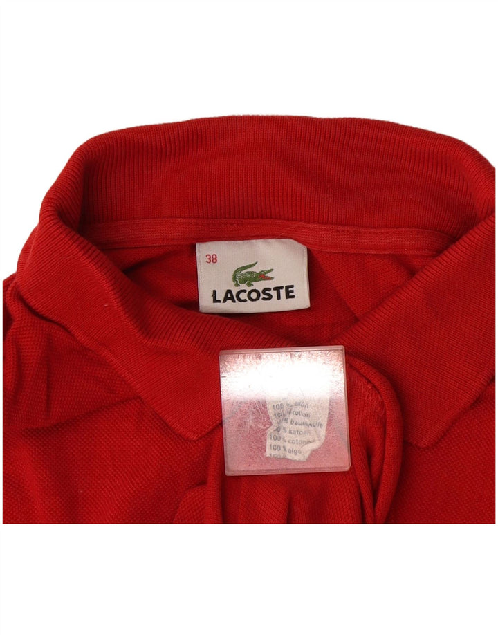 Lacoste Womens Sleeveless Polo Shirt Size 38 Medium Red Cotton