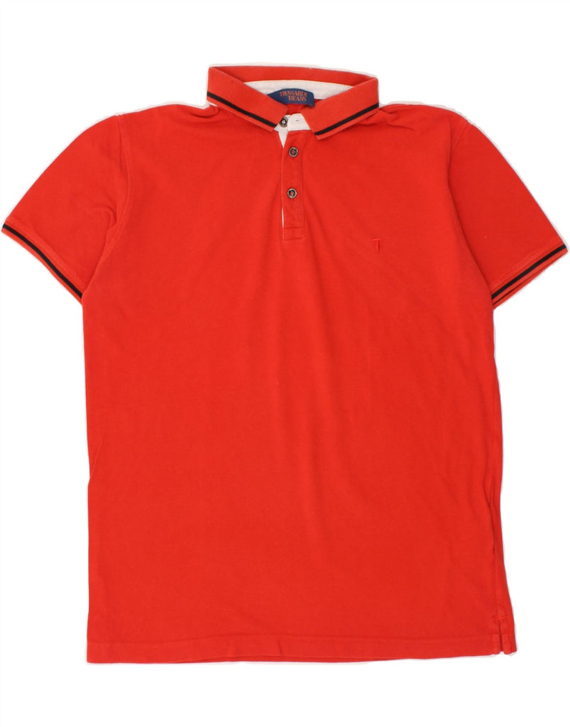 TRUSSARDI Mens Polo Shirt Medium Red Cotton | Vintage Trussardi | Thrift | Second-Hand Trussardi | Used Clothing | Messina Hembry 