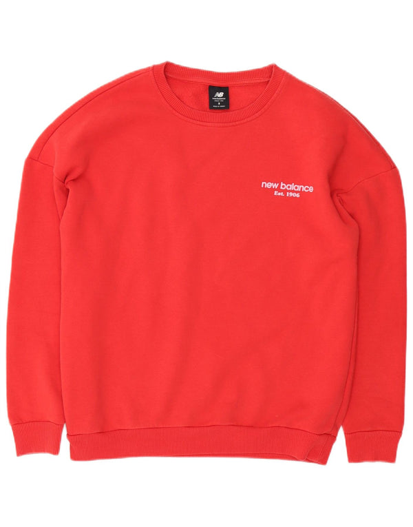 New Balance Mens Sweatshirt Jumper Small Red Cotton