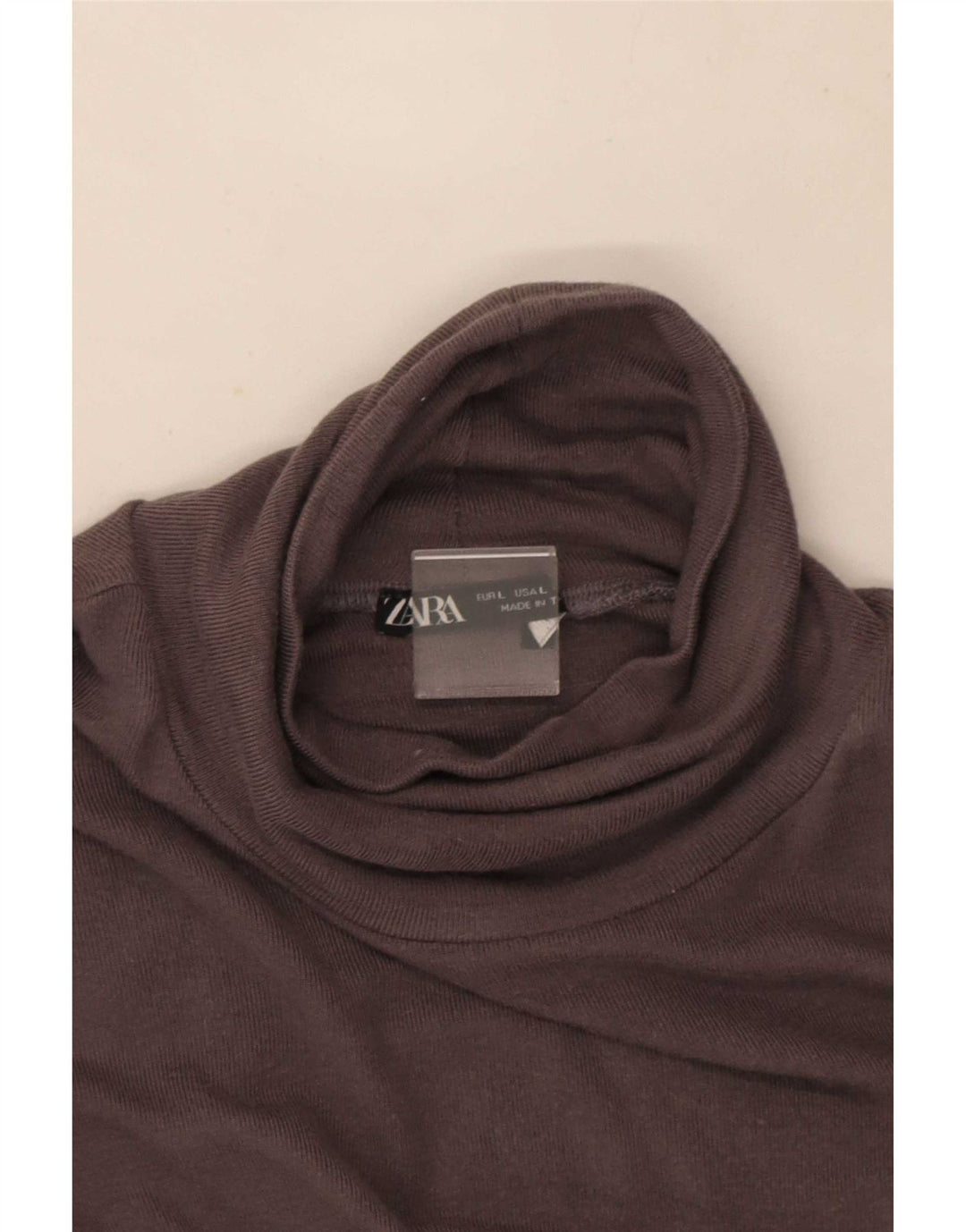 Zara Womens Crop Top Long Sleeve UK 14 Large Grey
