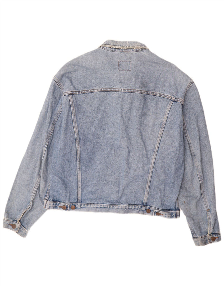 BENETTON Mens Denim Jacket IT 52 XL Blue Cotton