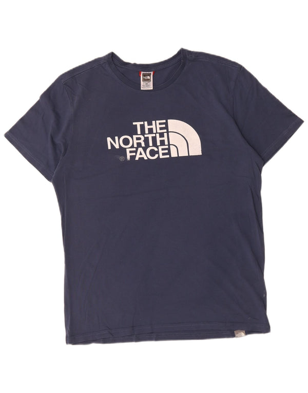 The North Face Mens Graphic T-Shirt Top Medium Navy Blue Cotton
