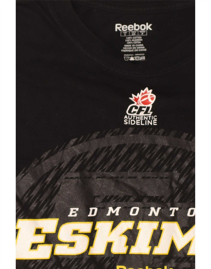 Reebok Mens Regular Graphic T-Shirt Top Small Black Cotton