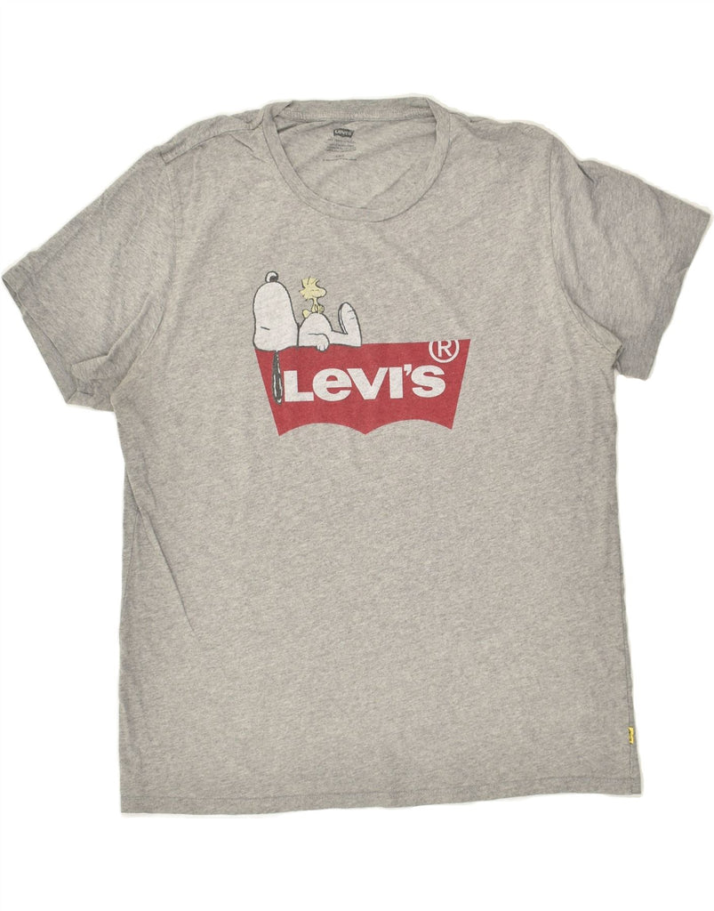 LEVI'S Womens Graphic T-Shirt Top UK 16 Large Grey | Vintage Levi's | Thrift | Second-Hand Levi's | Used Clothing | Messina Hembry 