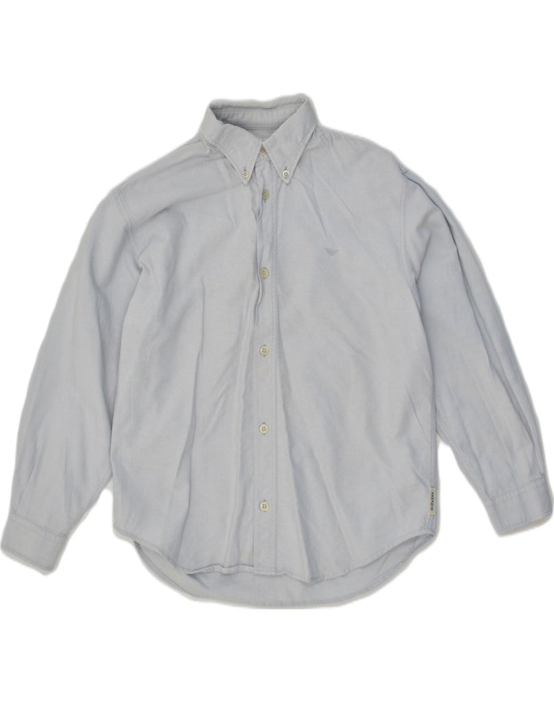 ARMANI JUNIOR Boys Shirt 15-16 Years Blue Cotton | Vintage Armani Junior | Thrift | Second-Hand Armani Junior | Used Clothing | Messina Hembry 