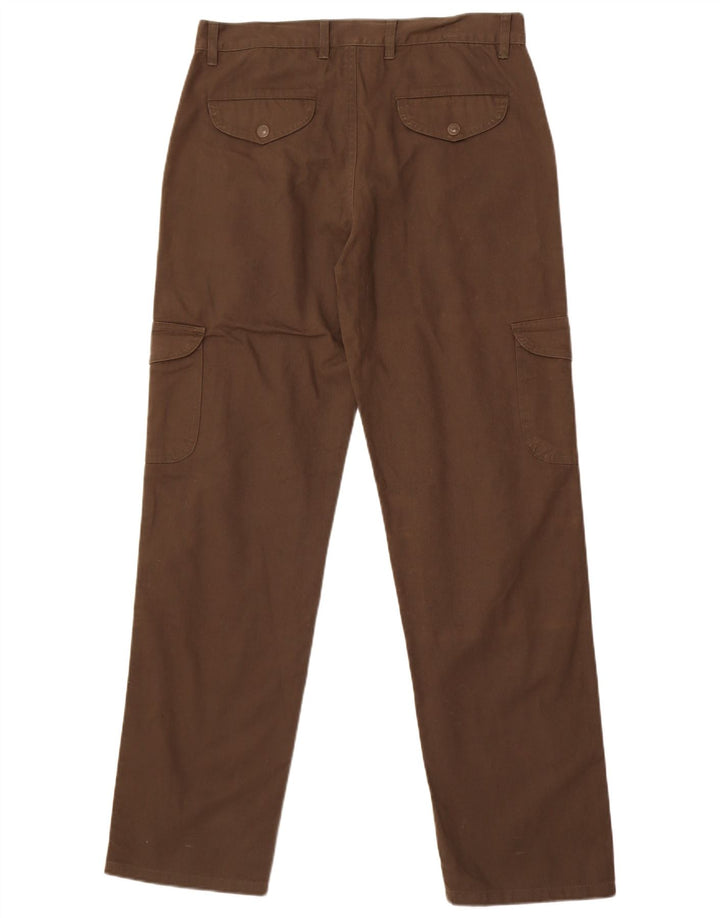 Vintage Mens Straight Cargo Trousers W34 L33 Brown