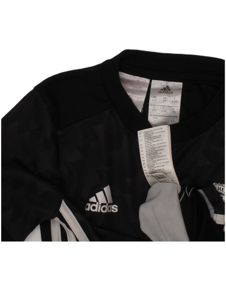 ADIDAS Boys Manchester United Graphic T-Shirt Top 4-5 Years Black