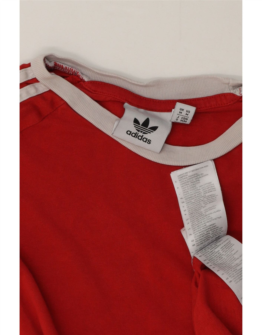 Adidas Mens T-Shirt Top Medium Red Cotton