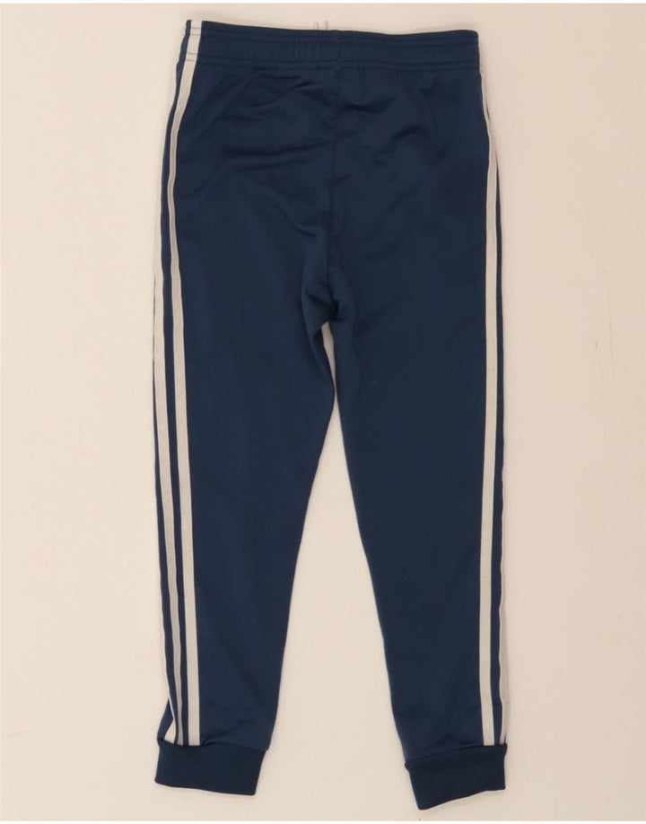 ADIDAS Boys Tracksuit Trousers Joggers 7-8 Years  Navy Blue Polyester Vintage Adidas and Second-Hand Adidas from Messina Hembry 