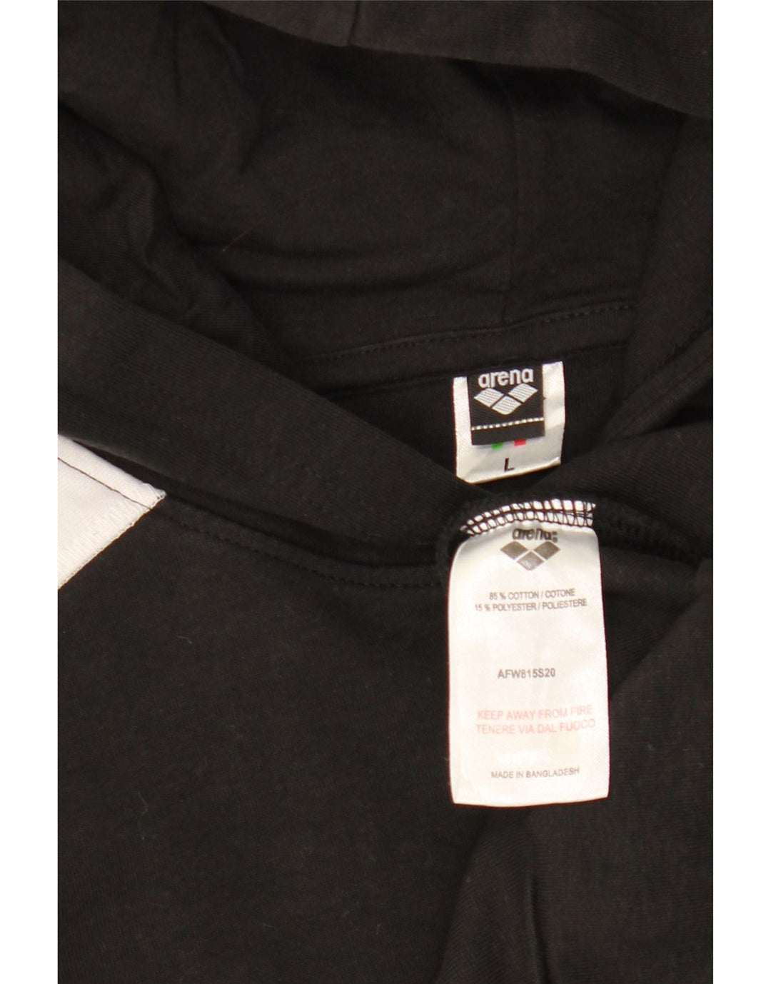 ARENA Womens Graphic Hoodie Jumper UK 16 Large Black Colourblock