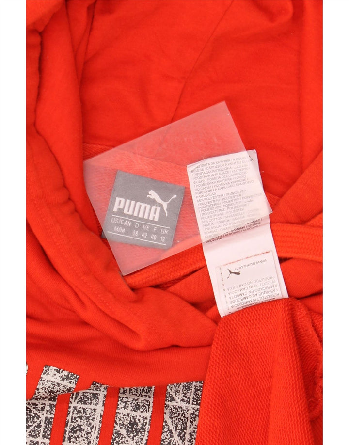 Puma Womens Graphic Hoodie Jumper UK 12 Medium  Red Polyester