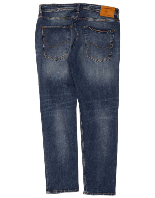 Jack & Jones Mens Mike Tapered Jeans W36 L32 Blue Cotton