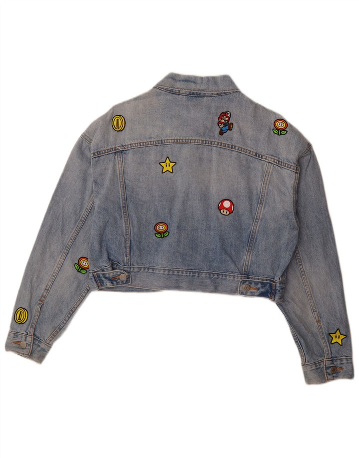 Levi's Girls Graphic Denim Jacket 13-14 Years Small Blue Cotton