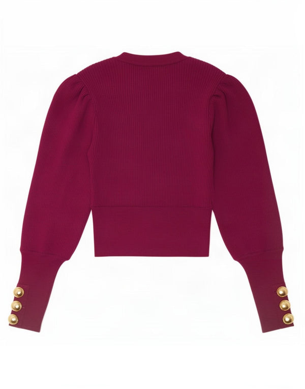 Zara Womens Crop Crew Neck Jumper Sweater UK 12 Medium Purple