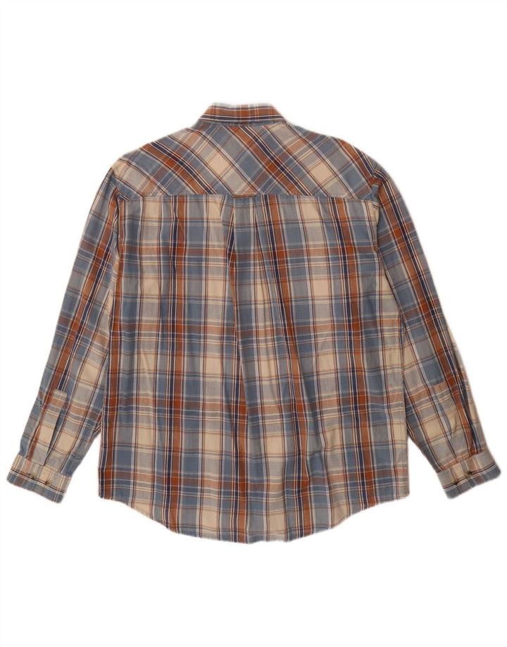 Marlboro Classics Mens Shirt Medium Blue Check Cotton