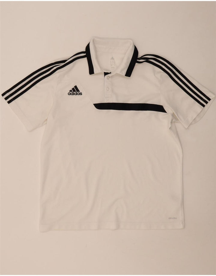 ADIDAS Mens Climalite Polo Shirt XL White Colourblock Polyester