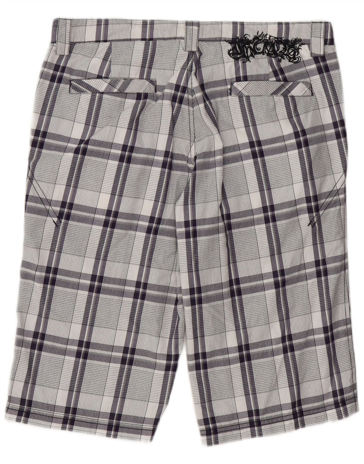 Iguana Mens Chino Shorts W33 Medium Navy Blue Check Cotton