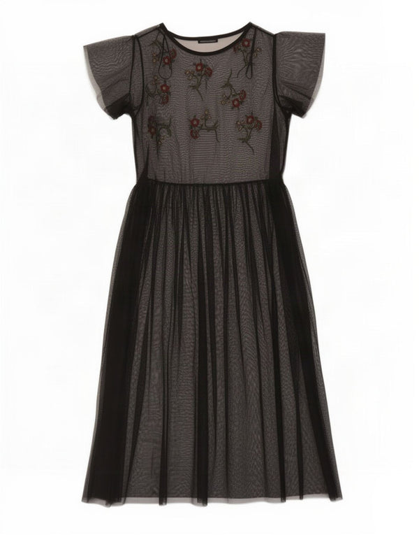 Zara Womens Maxi Dress UK 14 Medium Black Floral