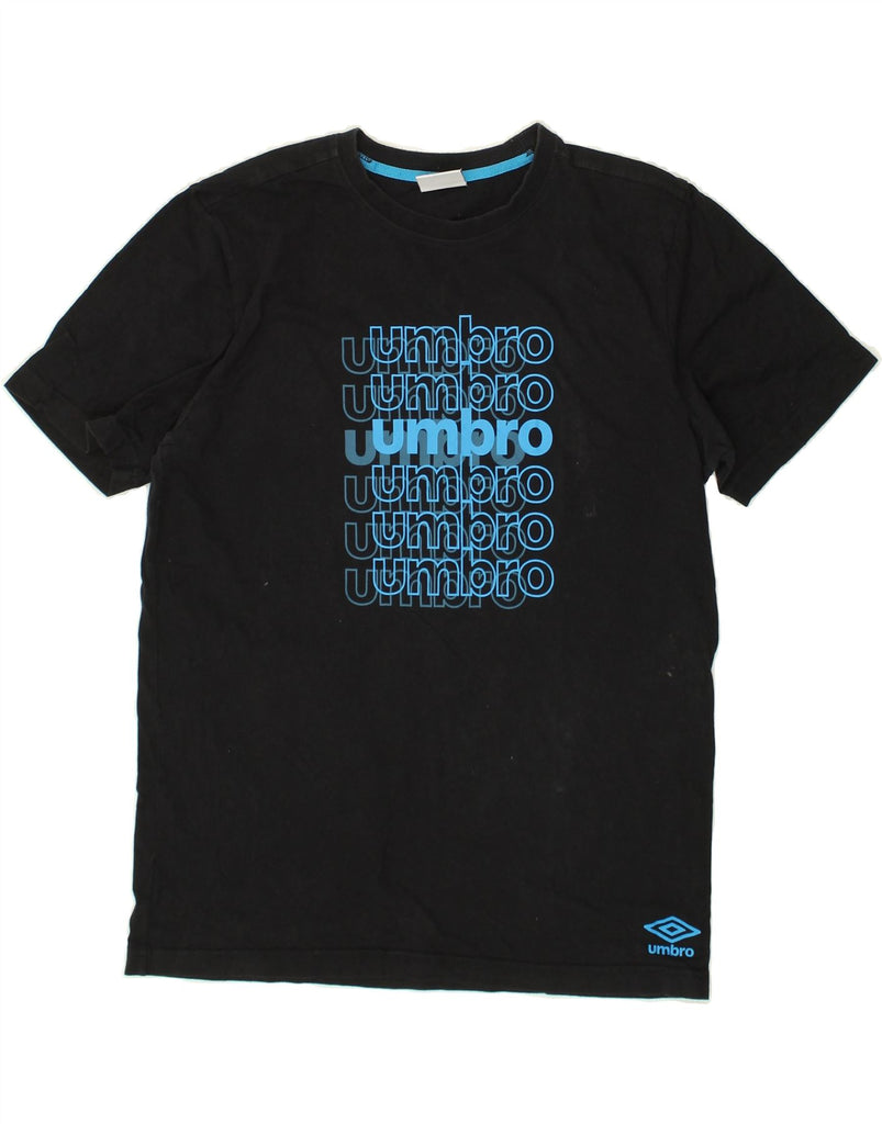 UMBRO Mens Slim Graphic T-Shirt Top Large Black Cotton | Vintage Umbro | Thrift | Second-Hand Umbro | Used Clothing | Messina Hembry 