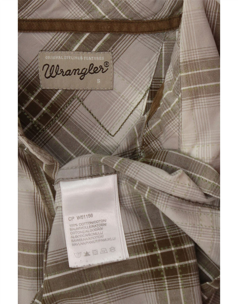 WRANGLER Mens Shirt Small Grey Check Cotton Vintage Wrangler and Second-Hand Wrangler from Messina Hembry 