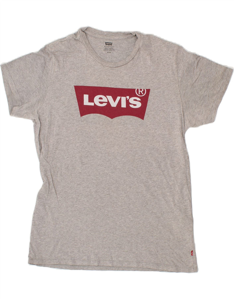 LEVI'S Mens Graphic T-Shirt Top Medium Grey Flecked Cotton | Vintage Levi's | Thrift | Second-Hand Levi's | Used Clothing | Messina Hembry 