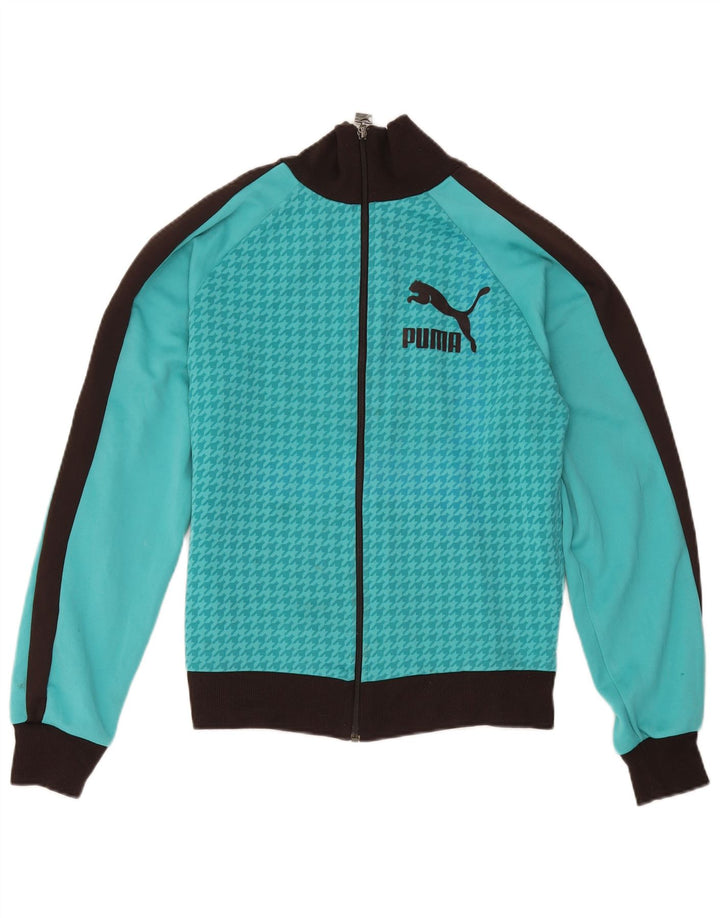 Puma Mens Graphic Tracksuit Top Jacket Medium Blue Colourblock Polyester