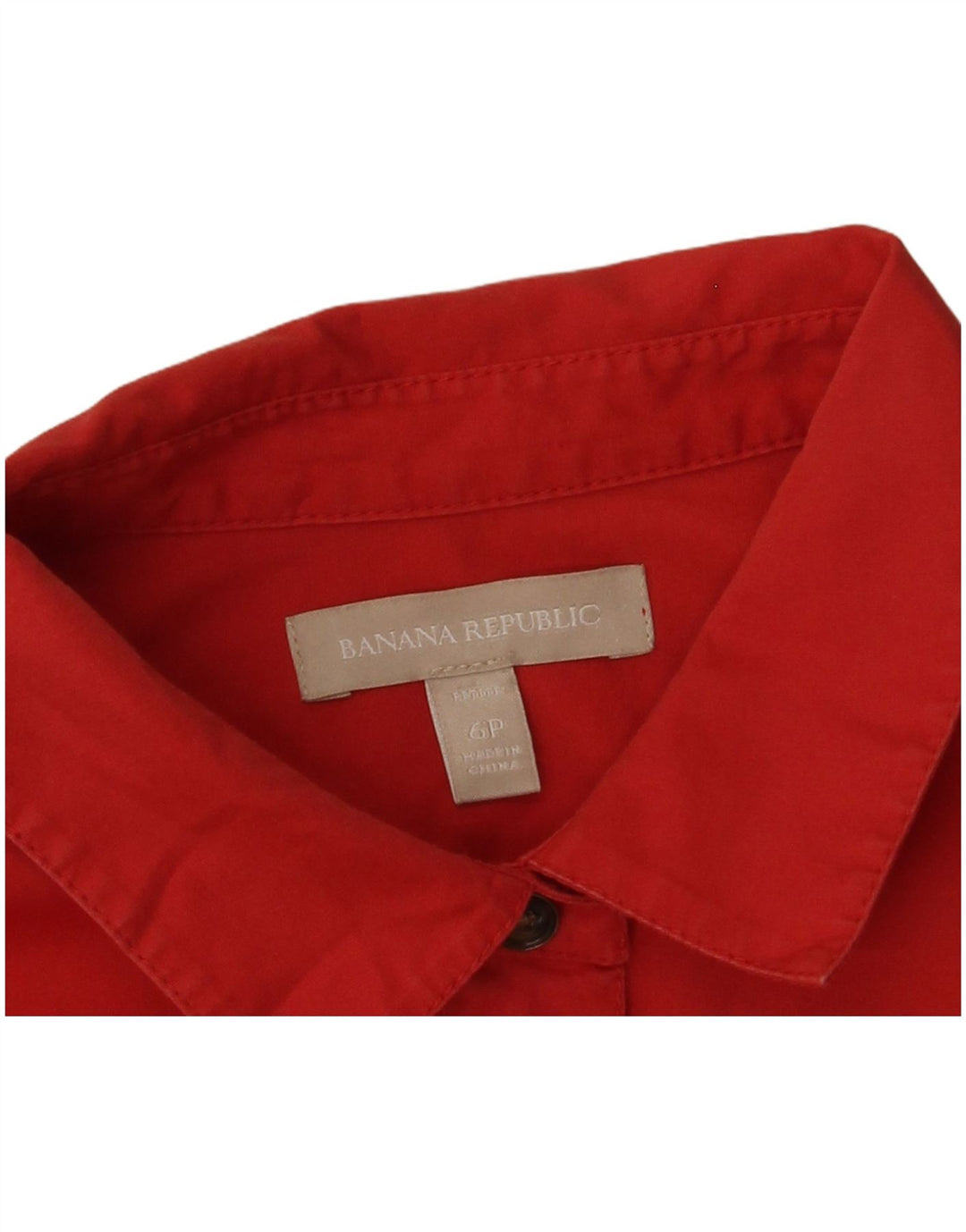 BANANA REPUBLIC Womens Petite Short Sleeve Pullover Shirt US 6 Medium Red
