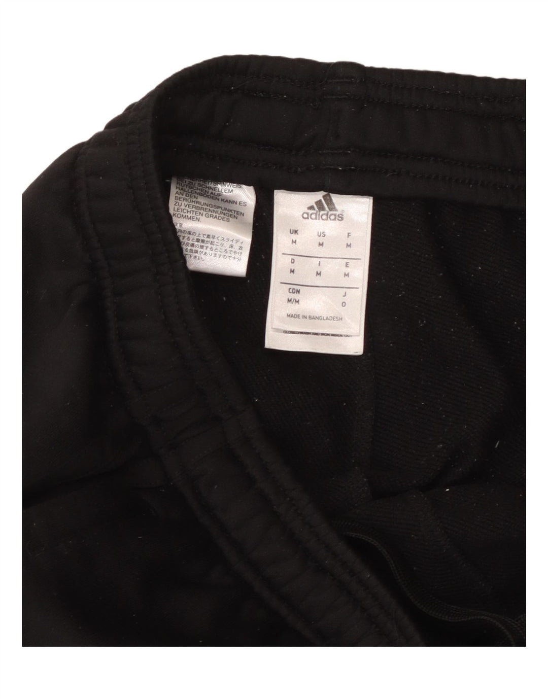 ADIDAS Mens Tracksuit Trousers Medium Black Polyester