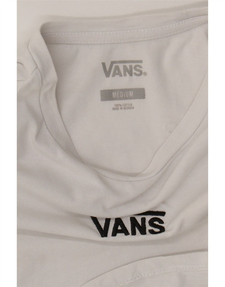 VANS Womens Crop Graphic T-Shirt Top UK 12 Medium White Cotton Vintage Vans and Second-Hand Vans from Messina Hembry 