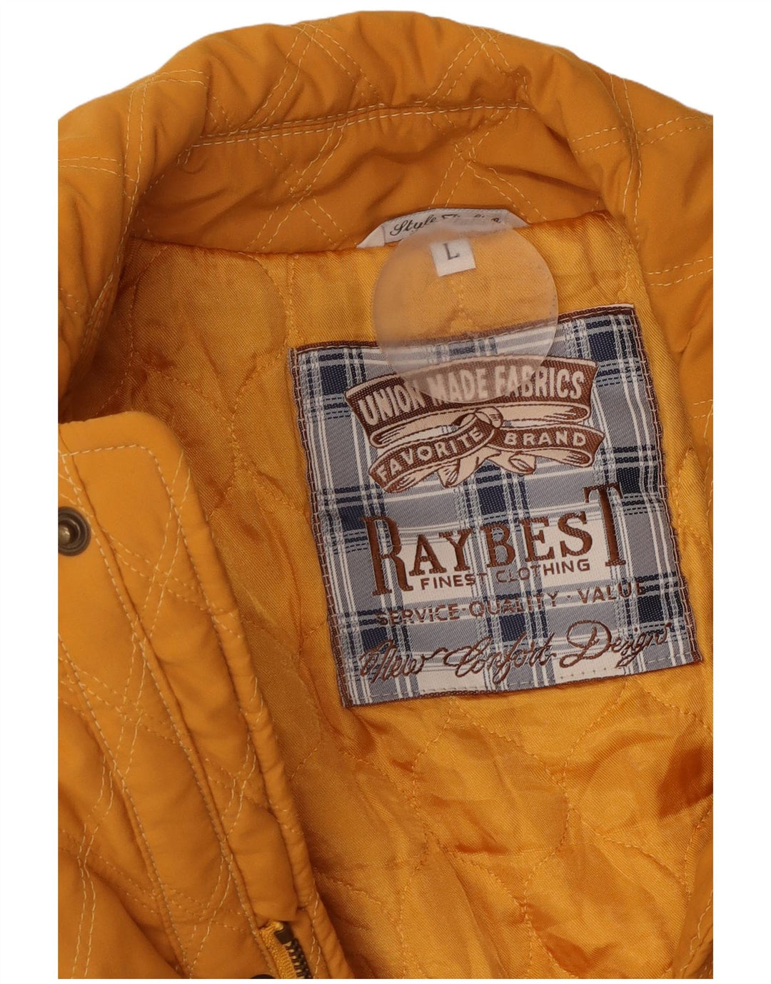 Raybest Mens Quilted Jacket UK 40 Large Yellow
