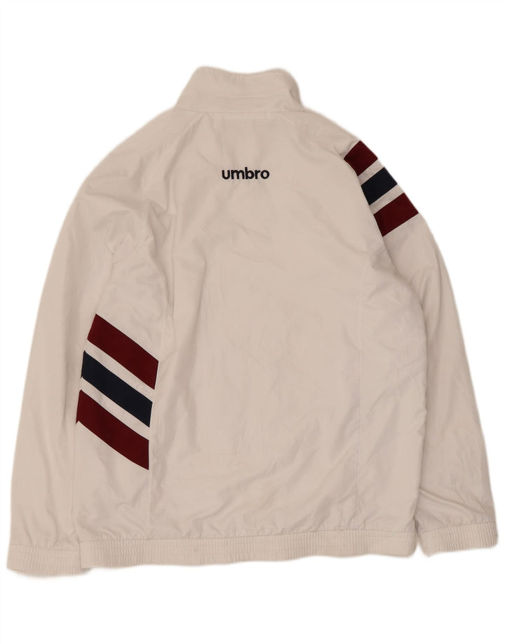 Umbro Mens Tracksuit Top Jacket XL White Colourblock Polyester Sports