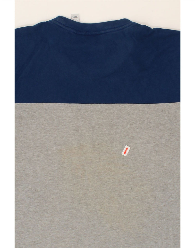 ADIDAS Mens Graphic T-Shirt Top Small Grey Colourblock Cotton Vintage Adidas and Second-Hand Adidas from Messina Hembry 