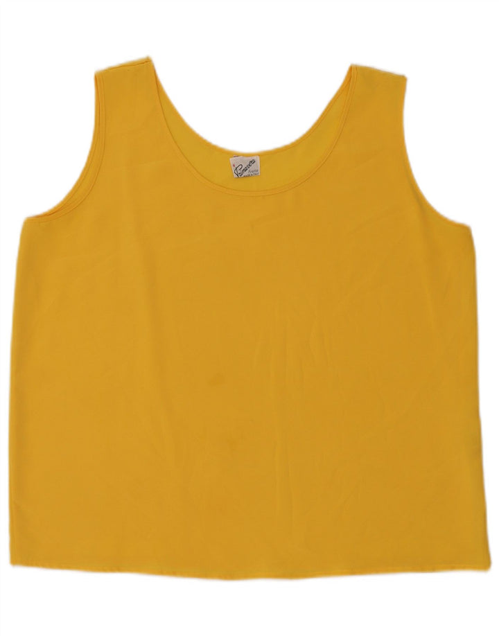 Primavera Firenze Womens Sleeveless Oversized Blouse Top US 4 Small Yellow
