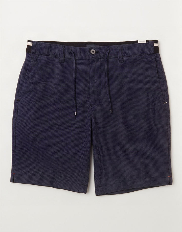 Zara Mens Chino Shorts Medium W31 Navy Blue Polyester