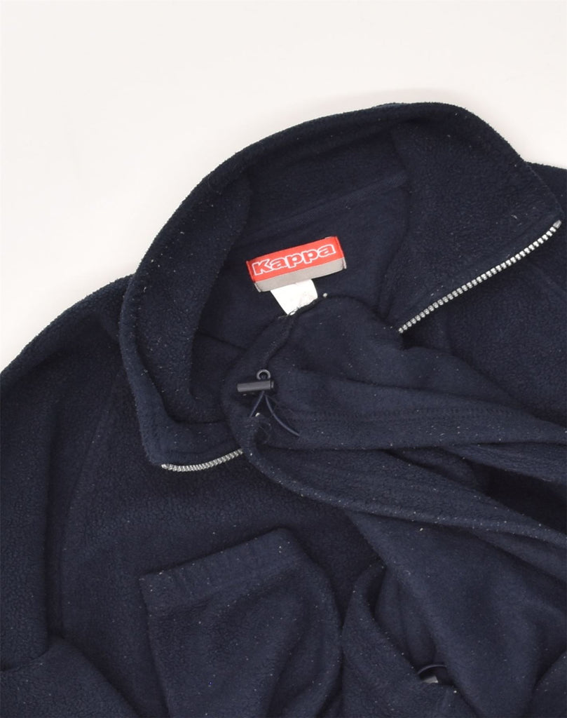 KAPPA Mens Zip Neck Fleece Jumper Medium Navy Blue Polyester | Vintage Kappa | Thrift | Second-Hand Kappa | Used Clothing | Messina Hembry 