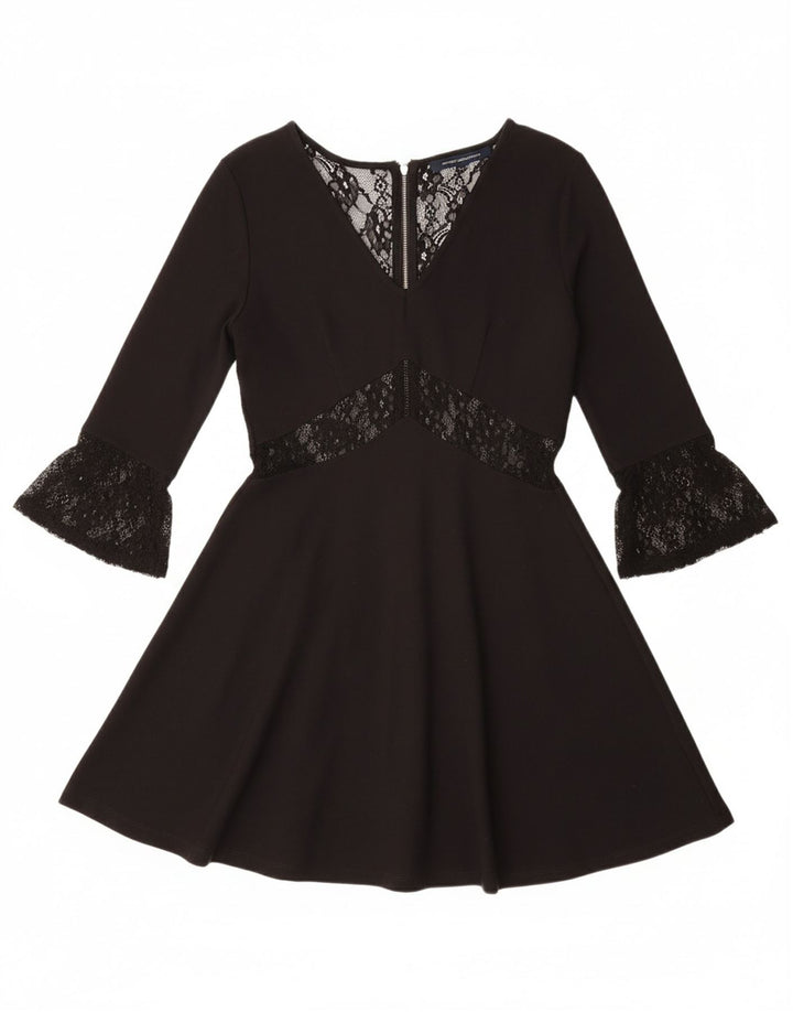FRENCH CONNECTION Womens 3/4 Sleeve Swing Dress UK 12 Medium Black Viscose