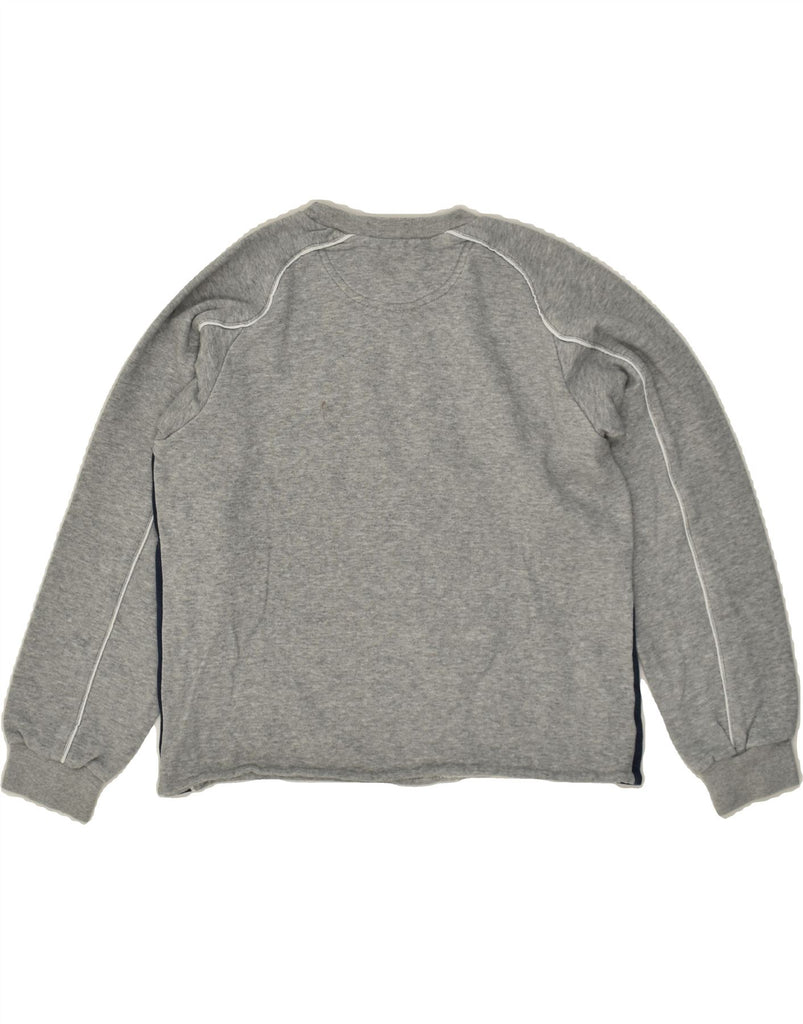 CHAMPION Girls Crop Graphic Sweatshirt Jumper 10-11 Years Grey Colourblock | Vintage Champion | Thrift | Second-Hand Champion | Used Clothing | Messina Hembry 